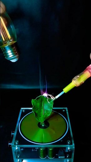 The Tesla coil releases electrical arcs that look like fire #teslacoil #experiment #highvoltage