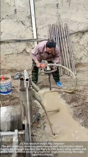 The traditional method of drilling a well is the process