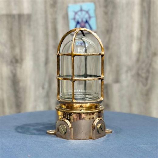 Restored Marine Brass Ceiling Light – Industrial Bulkhead Nautical Lamp - Etsy