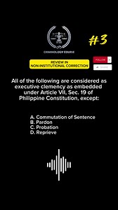 50K views · 2.4K reactions | Board Exam Questions (Non-Institutional Correction) #criminologycourse #Criminology #CLE #boardexam #boardexampasser #Criminologist #Institutionalcorrection #correctionaladministration #fbreels #fbviral | Criminology Course | Facebook