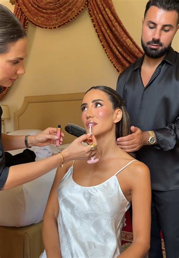 I think I am ready 💫💫💫@Sebastian Iskander @Andreea Ali I @NARS Cosmetics (wearing Turkish delight lipgloss even on my wedding day) All our dressing gowns are @Olivia von Halle 💫