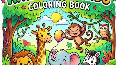 Happy Animal Friends Coloring Book for Kids, Toddler Activity Pages (digital Download) - Etsy