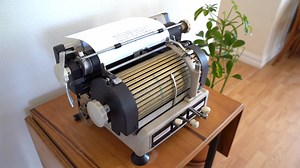 Rare Vintage Horizontal Cylinder Typewriter by Toshiba With Japanese, Chinese, and English Characters