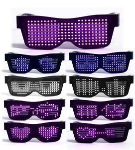 [Hot Item] 2019 Trending Amazon OEM Customized Bluetooth DIY LED Glasses Occhiali Discoteca Magic Eyeglasses Multi-Language APP Control