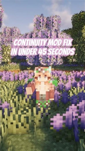 How to Fix Continuity in Under 45 Seconds! #minecraft #minecrafttips #moddedminecraft