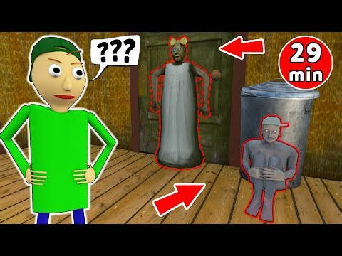 Extreme hide and seek with Granny vs Baldi vs Grandpa - funny horror animation (fun mix 5)