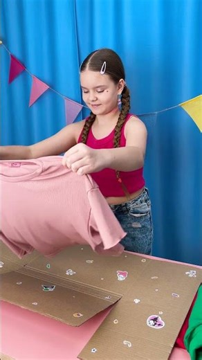 DIY SHIRT FOLDER! 👕✨Let's Turn Cardboard into a Shirt Folder! #kids #shorts