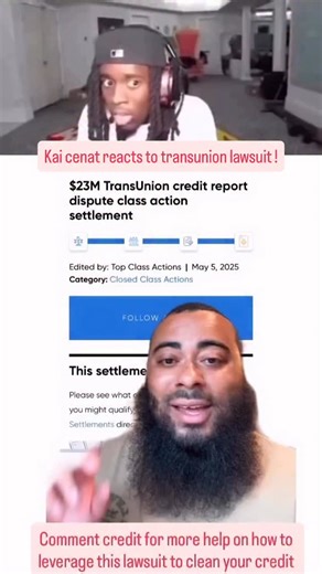 @najeehannigan_esa TransUnion just got hit with a $23M class action lawsuit 👀 … and if you know how to leverage it, you can use this to finally clean up your credit and even get PAID in the process. The credit bureaus been playing in our faces for years it’s time to fight back the right way. Don’t fall for shortcuts or scams. Do it the right way, get your score where it needs to be, and put yourself in position to build real wealth. Comment CREDIT if you want the full play on how to use this la