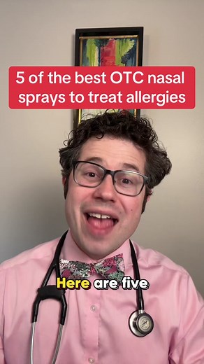 The top 5 OTC nasal sprays to treat allergies. General educational purposes only. Not specific medical advice. #allergies #medications #tiktokdoc #learnontiktok