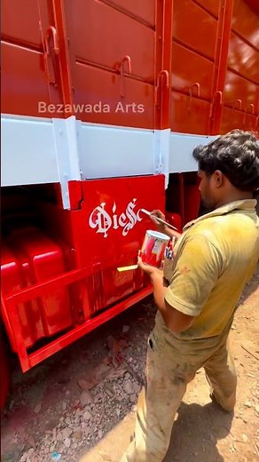 Satisfying Free Hand Paint Art on a Brand New Truck (Zero Stencils!) 🚛 #shorts #art #viral