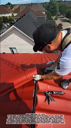 Metal Roof Ridge Cap Installation.