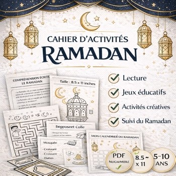 Ramadan Activités Enfants PDF | Cahier d’Exercices Islamique à Imprimer | Jeux