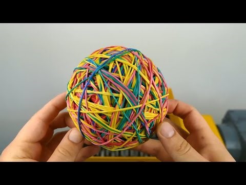 SUPER BALL WITH 8000 COLORFUL RUBBER BAND vs Shredder | crushing metal | Satisfying ASMR video!