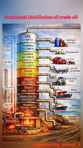 Fractional Distillation of Crude Oil Explained | Petroleum Refining Process | process of LPG Gas