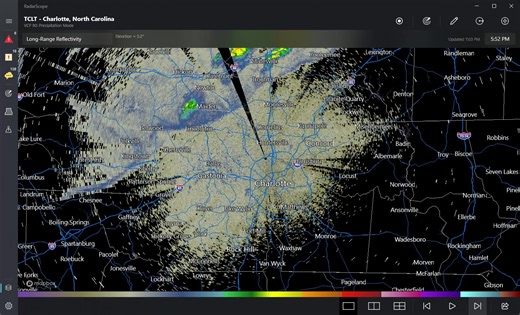7:04 p.m. You can see where the cold front is on radar even without rain. The windshield has dust, bugs, and other small particles along it that make it visible on radar. #cltwx #ncwx #scwx #wcnc | Brad Panovich Meteorologist