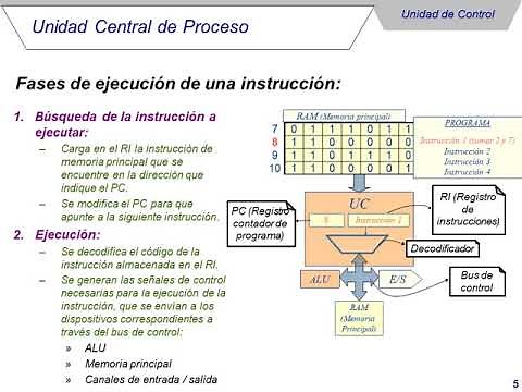 The CPU: CU, ALU and the execution phases of an instruction