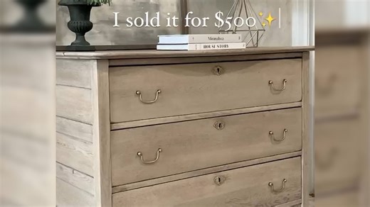 I upgraded a $25 antique dresser and sold it to a sweet couple for $500