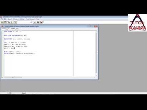 tutorial de GAMS (escribir un problema sencillo)
