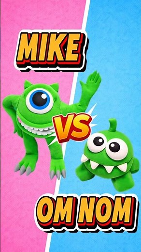 🟢 #clayart #airdryclay #clay #claycraft #superclay #softclay Mike Wazowski VS Om Nom | Clay Battle!