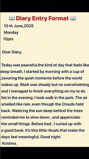 Diary entry || Diary entry formats/ English /English examples / class 9th/10th/11th/ Diary format