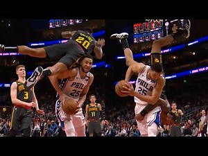 John Collins Epic Acrobatic Fall | 76ers vs Hawks