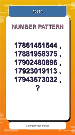 Number Pattern Challenge #0614 | Find the Missing Number Fast