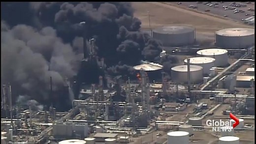 Fire rages after explosion at Canadian-owned oil refinery in Wisconsin