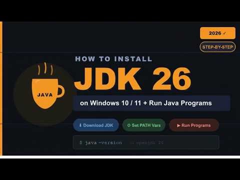 How to Install Java JDK 26 on Windows 10 (2026) | Run Your First Java Program