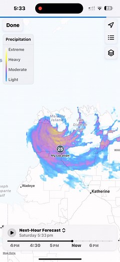 This is our wind and precip at the moment with tropical cyclone Fina. | Alexis Sullivan