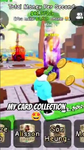 My card collection in Roblox spin a soccer card game #robloxcard