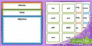 Verb, Adverb and Adjective Sorting Game (Ages 6 - 8)