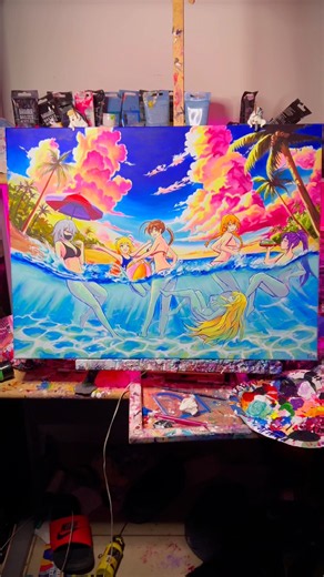 Sekirei painting (GLOWS) #animepainting #art #sekirei #painting #anime