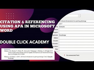 Citation & Referencing Using APA in Microsoft Word