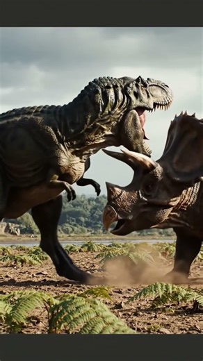 T-Rex 🦖 vs triceratops who will win