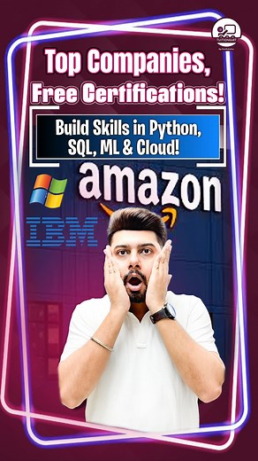 TuitionKart By Paathshalaa - “Apka Apna Exam Partner” on Instagram: "6 MNCs Offering Free Certified Courses | Microsoft, IBM, Infosys & More! 6 Big Companies are offering FREE courses with certificates! 🎓 Microsoft → Python 💻 IBM → SQL 🏢 Infosys → Python 📊 Cisco → Business Analytics 🤖 Wipro → Machine Learning ☁️ Amazon → Cloud Computing All courses are 100% free with certification — learn from top MNCs and boost your career! 📩 Want details of your favourite company’s course? Comment below 