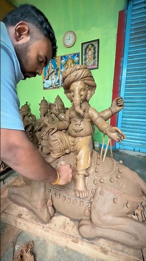 how to make a ganpati bappa murti | Ganpati idol making | ganesh murti with clay #shorts #ganesh