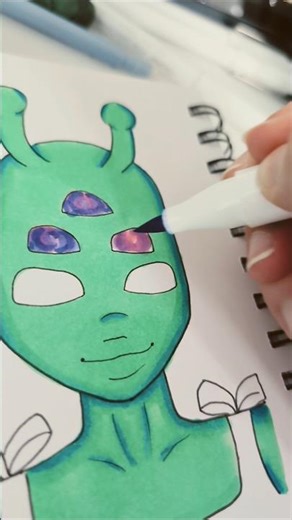 Drawing an alien 👽🌠🪐 #art #drawing #space #alien #stars