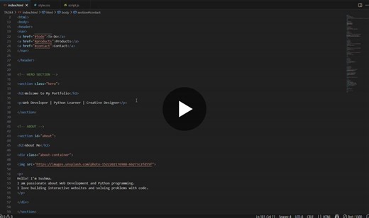 #webdevelopment #html #css #javascript #frontenddevelopment #internshipproject #learningjourney | Sushma Madhavarapu