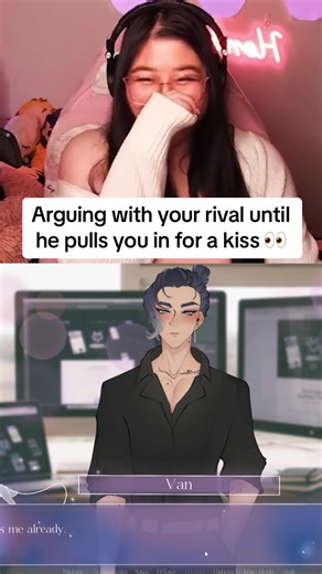 Kiss Van in Intertwine! A free visual novel dating sim by Crescence Studios! #visualnovel #otomegame #datingsimgames #romancegames #datingsim