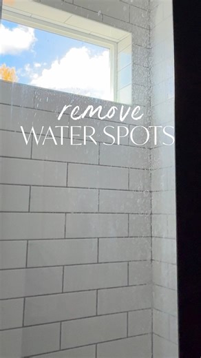 Follow @do_it_with_hewitt and type “glass” and I’ll send you all the details 💦🩶💦 PLUS everything else I use to keep my shower glass looking brand new with MINIMAL effort! Easily remove water spots from shower glass with this orange gel! 1. Clean and dry glass 2. Apply water spot remover with pad and buff out etched in water spots (be sure to follow directions on bottle and not get product on material other than glass) 3. Wipe excess product off or wash it off thoroughly 4. Squeegee/Dry glass 