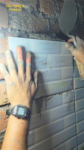 I installed new-design white ceramic tiles in the middle of the bathroom wall.#walltiles #ceramic