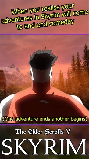 When You Realise Your Adventures in Skyrim Will end Someday #shorts