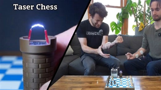 Engineer creates brutal chessboard that shocks players with taser when they lose pieces
