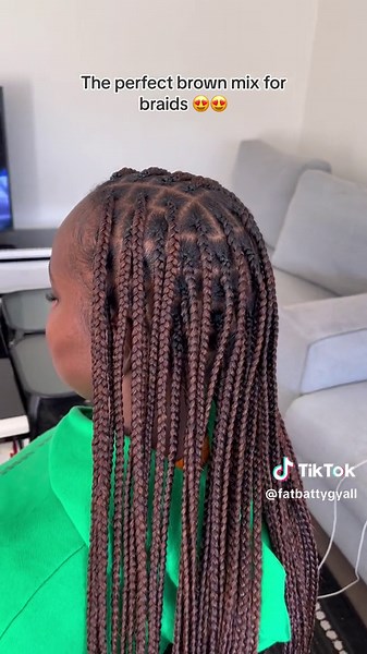 Brown Mix Braids for Dark Skin | Braiding Color Ideas
