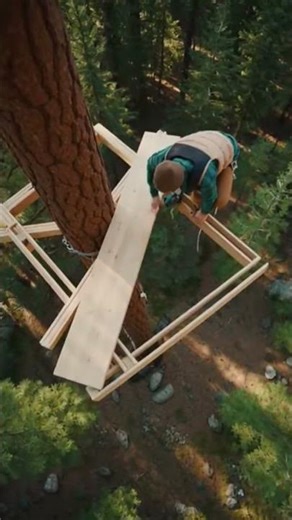 From Tree to Sky Platform! 🌲🛠️ Fast Treehouse Base Build in Seconds