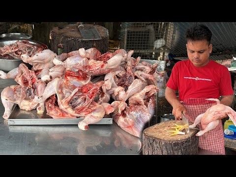 आज 240 kg murga इतना जल्द बिक जाएगा सोचे नहीं थे 😀😀 How to cut a whole chicken🐓🔵