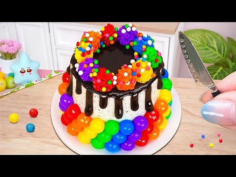 Beautiful Chocolate Rainbow Cake 🌈 Melting Miniature Cake Recipe Compilation 🍉 Mini Sweet Taste
