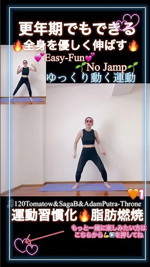 40代50代から始める優しい脂肪燃焼運動🔥自分のペースでゆっくり動くだけ👍ちょっとだけ動いてみてね💕#120#ダイエット #家トレ #更年期
