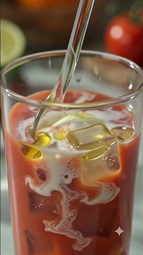 Tomato Juice Ice Cream Float with Olive Oil #recipe