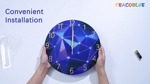 peacoblue Wall Clocks Battery Operated 12 Inch Bohemian Sunset Glass Round Wall Clock Non Ticking for Kitchen Living Room Dining Room Bedroom and Bathroom Decor Accessories (Battery not Included)